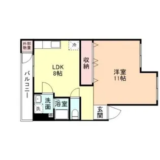 館出マンション【4階】の間取り