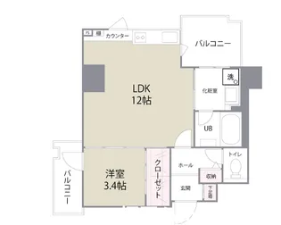 ザ・クロスメント【4階】の間取り