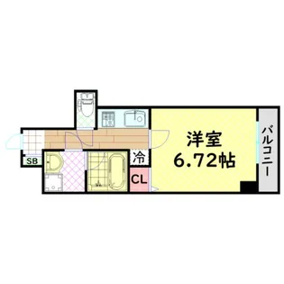 ファステート難波SOUTHベック【6階】の間取り