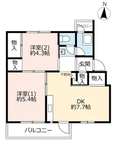 UR香里【4階】の間取り