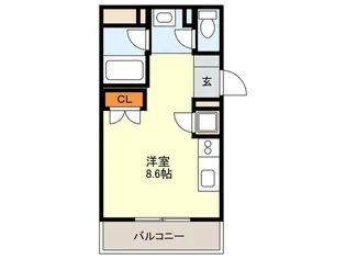 レジディア西新【8階】の間取り