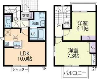 トス-若松 Aの間取り