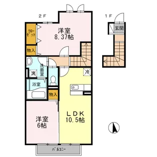 コーナス【2階】の間取り