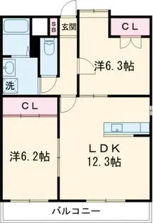 グリーンパレス城南【3階】の間取り