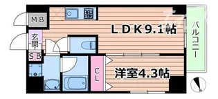 ヴェルレジデンス天満【3階】の間取り