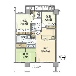 オーベルタワー川口コラージュ【26階】の間取り