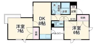 上島コモンコートA棟【2階】の間取り