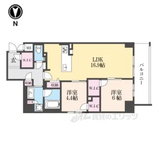 LavienaNara【8階】の間取り