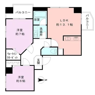 レデス万代公園【4階】の間取り