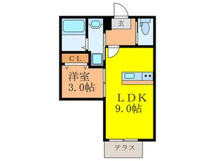 エコモマイ西中条【1階】の間取り