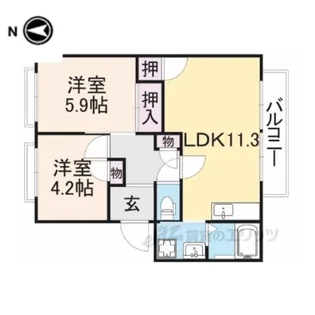 ノースサイドA【2階】の間取り