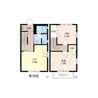 ウィングテラスA【1階】の間取り