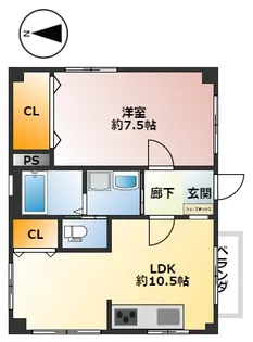 白鷺ハイツ【1階】の間取り