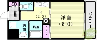 クレアドル須磨I【2階】の間取り