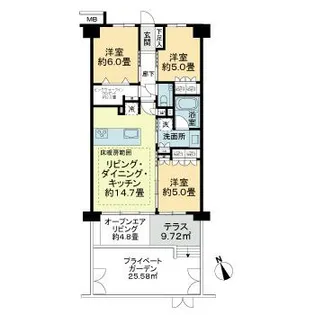 ヴェレーナ赤羽志茂プレミアテラス【1階】の間取り