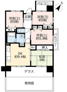 UR香里ヶ丘さくらぎ街【1階】の間取り