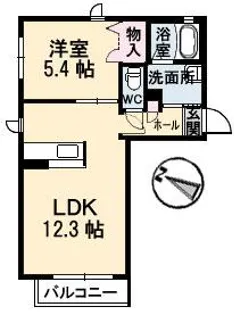 ラ・ヴィルネージュ【1階】の間取り