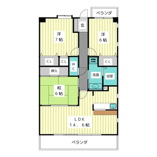 グランドゥールII【4階】の間取り