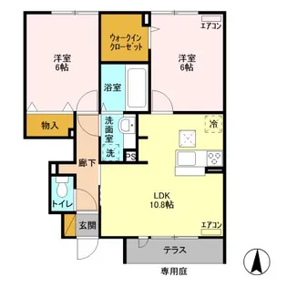 シャ ティグレ 弐番館【1階】の間取り