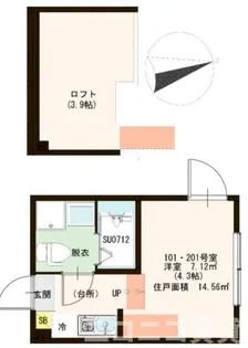 ハーモニーテラス梅田V【1階】の間取り