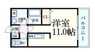 パレス東洋神戸6号館【8階】の間取り