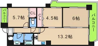クリアクレセント住之江【2階】の間取り