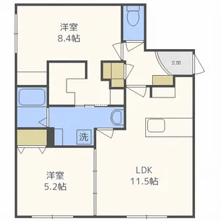 Rests on 琴似【4階】の間取り