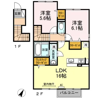 フェリスコートA【2階】の間取り