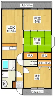 ビュースカイ【3階】の間取り