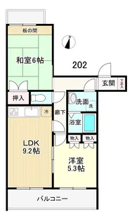 ガーデンコート春日部【2階】の間取り