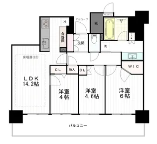 パークタワーあすと長町【10階】の間取り