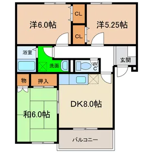 徳島県阿南市日開野町筒路【アパート】の間取り