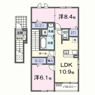 茨城県水戸市元吉田町【アパート】の間取り