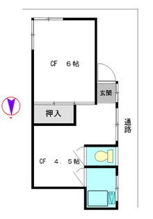 富士見荘【1階】の間取り