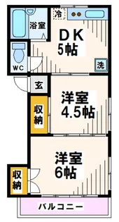 東京都府中市分梅町2【アパート】の間取り