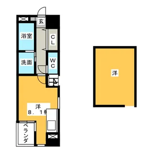 ワイズ東別院【6階】の間取り