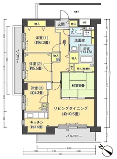 フロール山田町第3【4階】の間取り