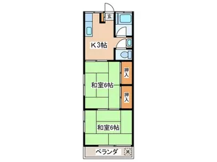 梶野コーポ【1階】の間取り