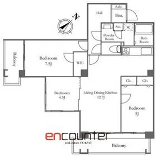 リバーシティ21イーストタワーズロク棟【8階】の間取り