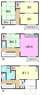 兵庫県尼崎市富松町1【一戸建】の間取り
