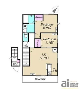 東京都東村山市青葉町3【アパート】の間取り