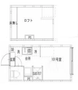 東京都大田区西六郷3【アパート】の間取り