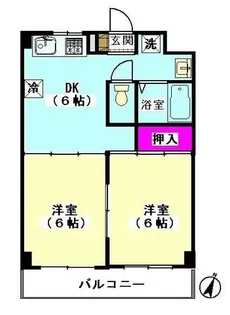 シャトレー手塚【4階】の間取り