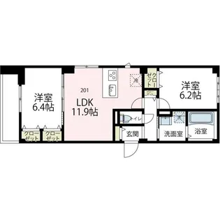 ニューグランデュールII【2階】の間取り