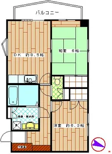 グランデ・ソネB【1階】の間取り