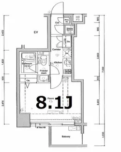 LAXEBEC東十条【7階】の間取り