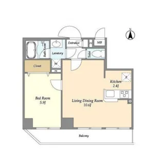 アルファコート下赤塚【4階】の間取り