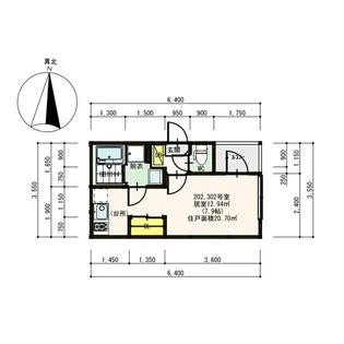 大阪府大阪市東淀川区下新庄1【アパート】の間取り