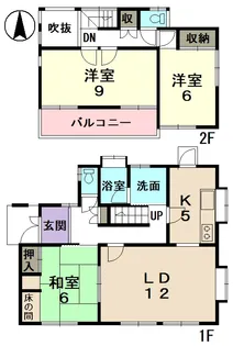 岐阜県可児市今渡【一戸建】の間取り
