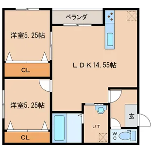 Hermitage East【3階】の間取り